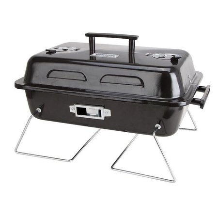 OMAHA Portable Charcoal Grill, 2 Grate, 168 sqin Primary Cooking Surface, Black, Steel Body YS1082